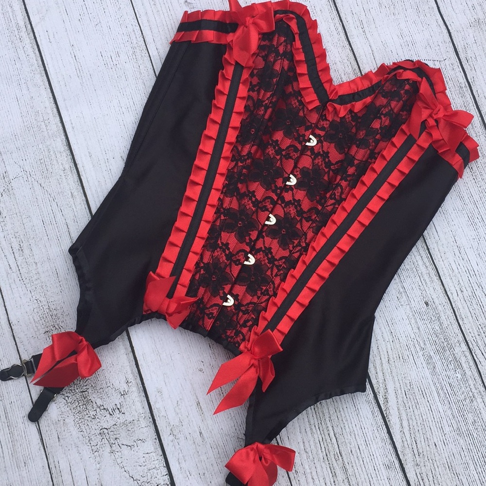 Black and red corset
